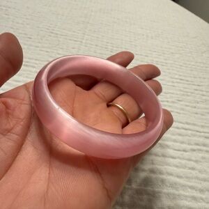 Elegant Pink Bangle Bracelet nephrite jade or rose quartz